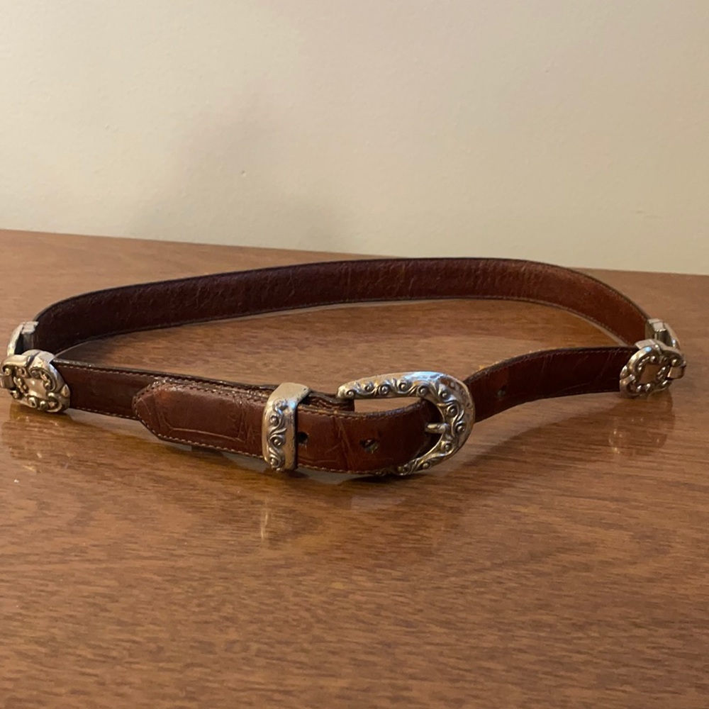 Western style brown leather belt